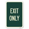 Signmission Exit Only Heavy-Gauge Aluminum Sign, 12" H, 18" L, A-1218-24471 A-1218-24471